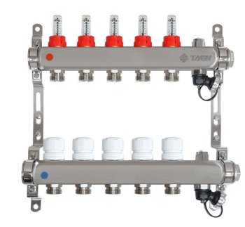 Коллекторная группа TAEN нерж/сталь 1x3/4x5 расходомеры/рег клапаны/ручн воздух