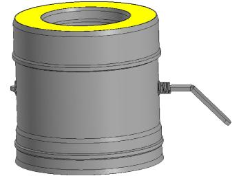 Шибер-сэндвич ф 115х200, AISI 439/439, 1,0мм/0,5мм, (К) (черный 1000)