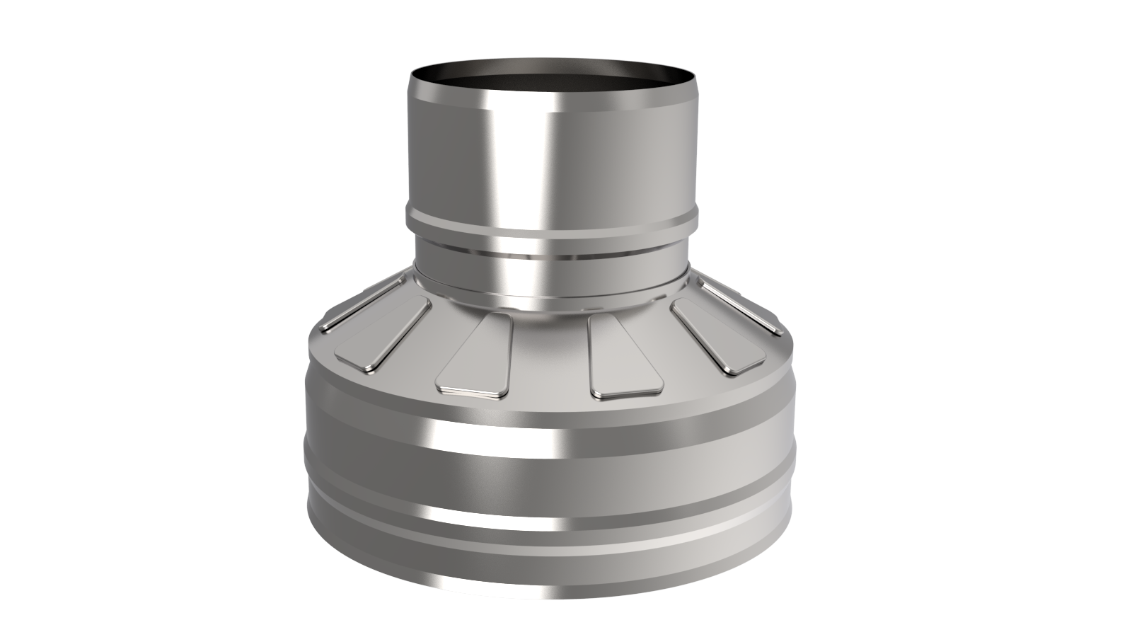 Оголовок-переход ф 120х200, AISI 439/439, 0,5мм/0,5мм, (К), тип-2