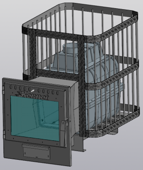 Печь банная Kennet Атлант 22П сетка ковка панорама М23